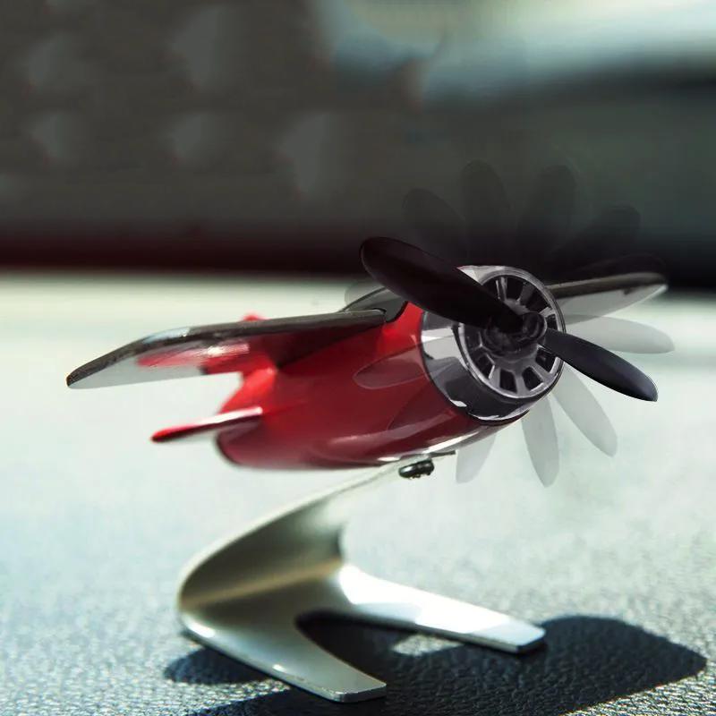 WTEMPO Солнечный ароматический диффузор, модель самолета, украшение автомобиля, вращающийся самолет из алюминиевого сплава, автомобильные аксессуары