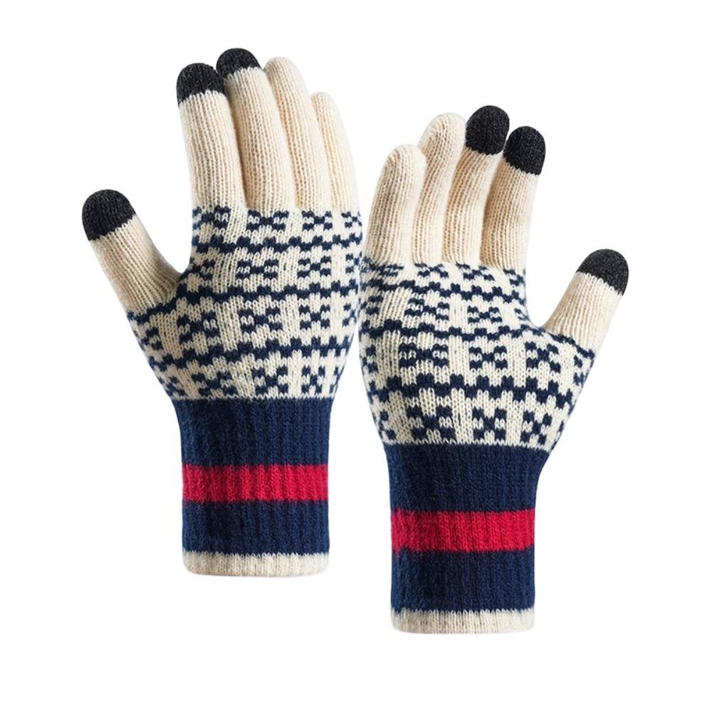 Fashion Thickened Winter Gloves Windproof Cold-proof Touchscreen Gloves Fleece Soft Warm Gloves Men Women