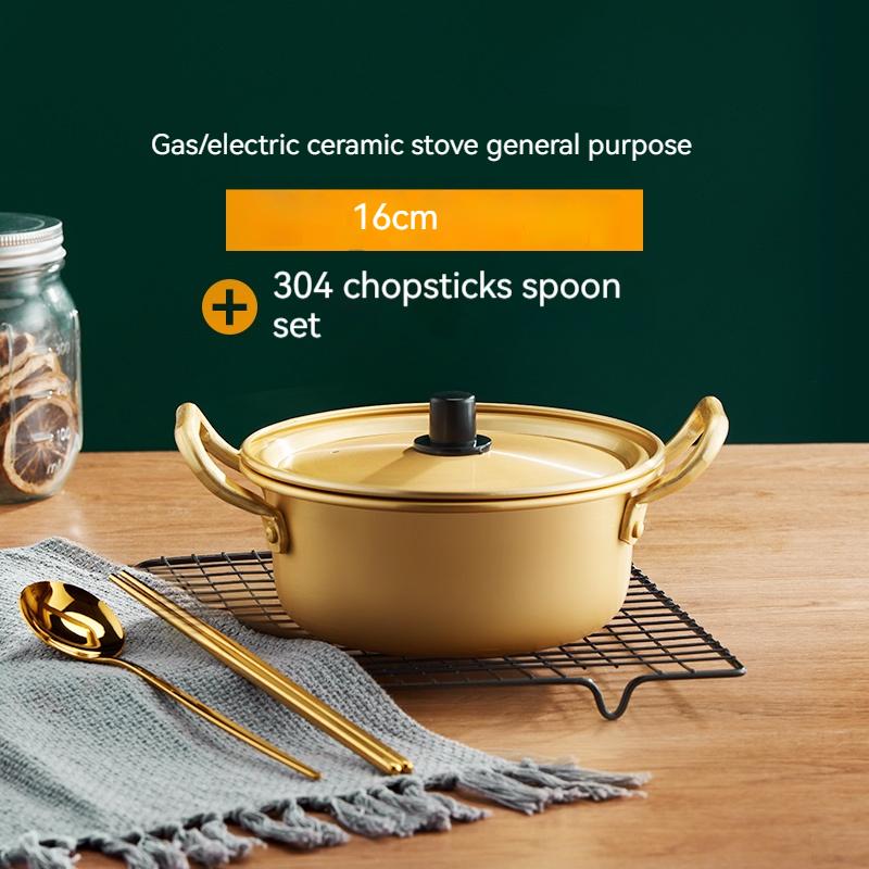 Мини Военный Горшок для Лапши Посуда Рамен Кемпинг Горшок Двойные Ручки С Крышкой Кастрюля для Бульона Горшок для Рамен Быстрого Приготовления Хотпот Корейский