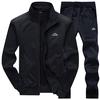 Men Tracksuit Winter Fleece Hood Jacket+Pants Sweatshirts 2 Piece Set Hoodies Suit Coat Sport Suits