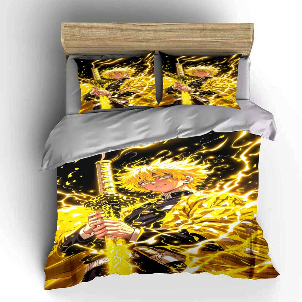 Yellow-haired character with sword. Bedding sets Duvet cover sets Duvet covers Pillowcases(1 * Duvet Cover 2 * Pillowcases without duvet insert)