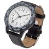 Fieldwork Women's Analog Watch with Leather Strap, World Time, Rotating Bezel, Black, Wald YM125-5