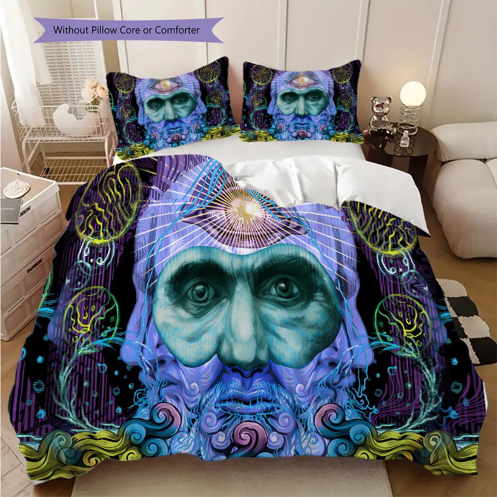 New World Order Illuminati bedding, duvet cover, pillowcase, home decoration, birthday gift (1 * duvet cover+2 * pillowcase, coreless)