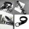 Punk Y2K Theme Waist Belt Adjustable PU Leather Wide Waistband With Rivet Studded Design For Jeans Pants Street Wear