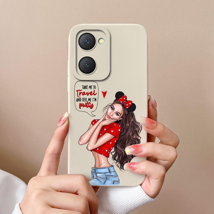 Новый чехол для Vivo iQOO U5x Z9 Lite Y400 Pro Y03t Y02t Y18i Y18t Милый чехол для телефона для девочки Защитная пленка для экрана Жидкий силикон Пылезащитный чехол для корпуса Vivo