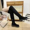 Elastic Thin Thin Knee Boots Women's Autumn and Winter New Thick Heel Thick Sole Tall Knight Boots Women's Suede