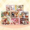 City Street View Creative Kitten House Building Blocks DIY Puzzle Desktop Ornament Cute Toys Bricks Children Birthday Gift