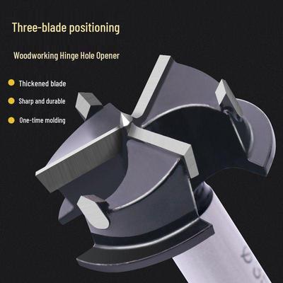 Фреза для сверления отверстий под петли с ограничителем глубины 35 мм с трехзаходным сверлом для деревообработки и дверц шкафов