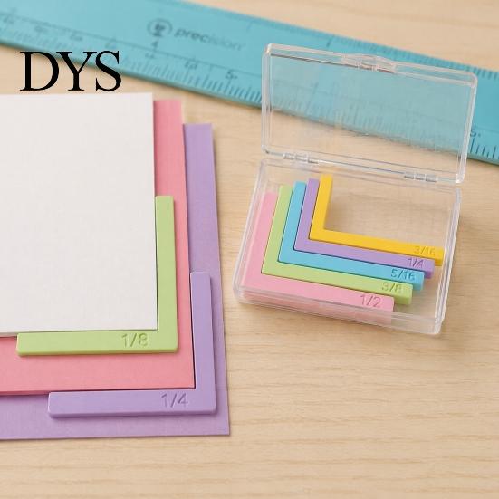 Креативные инструменты для DIY-проектов, 1 набор Направляющие для выравнивания при изготовлении поделок из бумаги с футляром, Пластиковые линейки с цветовой кодировкой для поделок, Вкладки для размеров, Точное наслоение