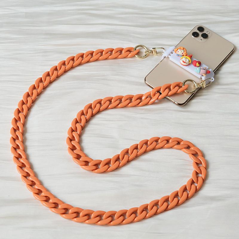 Новый аксессуар для телефона, цепочка со съемными деталями, карамельный неоновый ремешок через плечо из смолы, роскошный ремешок для телефона, цепочки, акриловый ремешок на плечо, подвесная цепочка