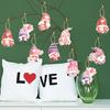 16Pcs Valentine's Day Ornaments Vibrant Gnome Design Create Romantic Atmosphere Hanging Decoration