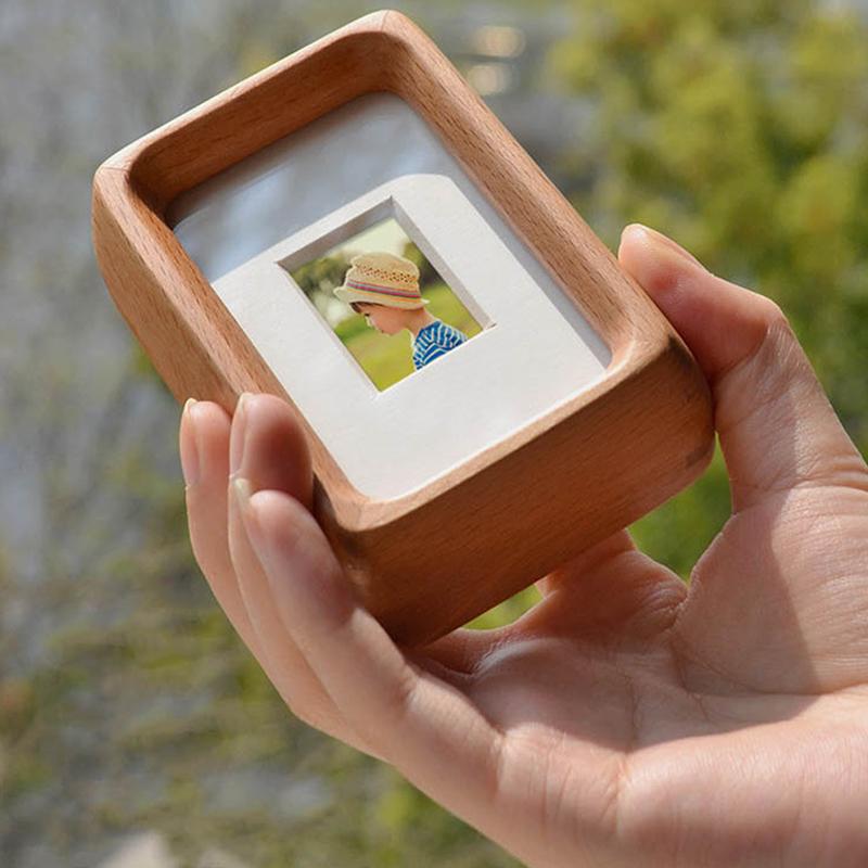 Фоторамка, гладкая круглая фоторамка из массива дерева, отображение фотографий