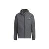 Adidas Solid Color Hooded Zip-Up Long Sleeve Jacket Men Jacket Gray IK7354