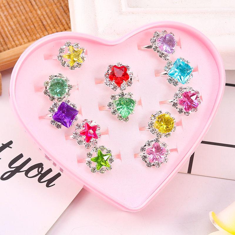 Кольца с кристаллами в виде принцессы из мультфильма для девочек-малышей - детский ювелирный подарок