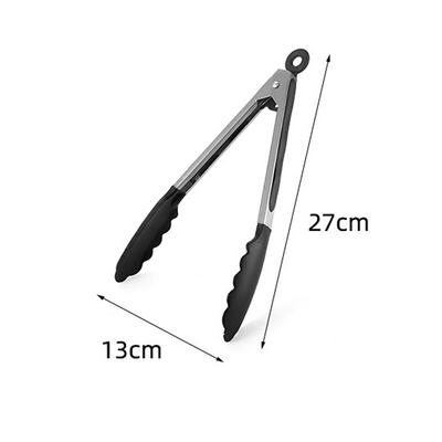 Новый 9-дюймовый черный стальной пищевой зажим с силиконовыми резиновыми ручками