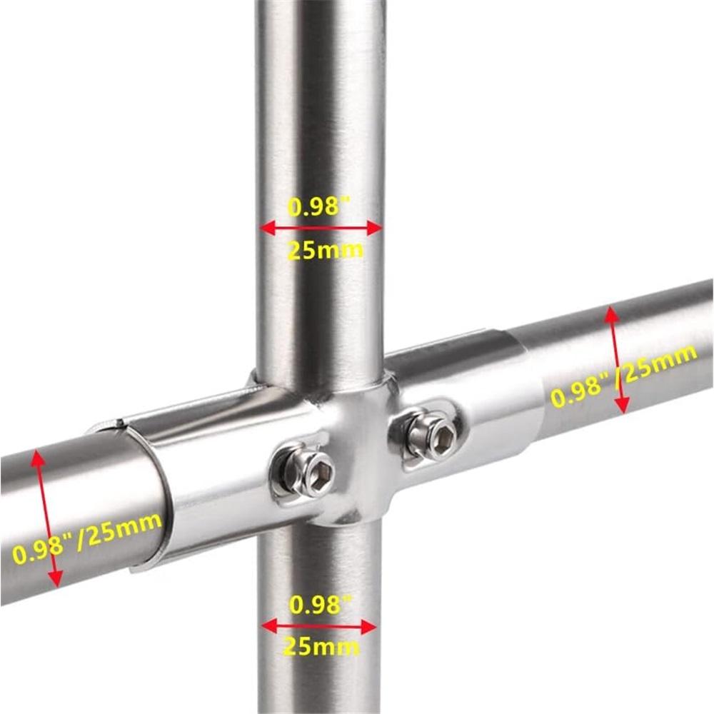 6 комплектов Т-образных зажимов, нержавеющая сталь, серебристый, трубные зажимы, внешний диаметр 1", 25 мм