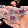 Jewelry Copper Bottom Gold-Plated Simulation Millennium Dry Rose Temperament Set Main Stone 16-10M