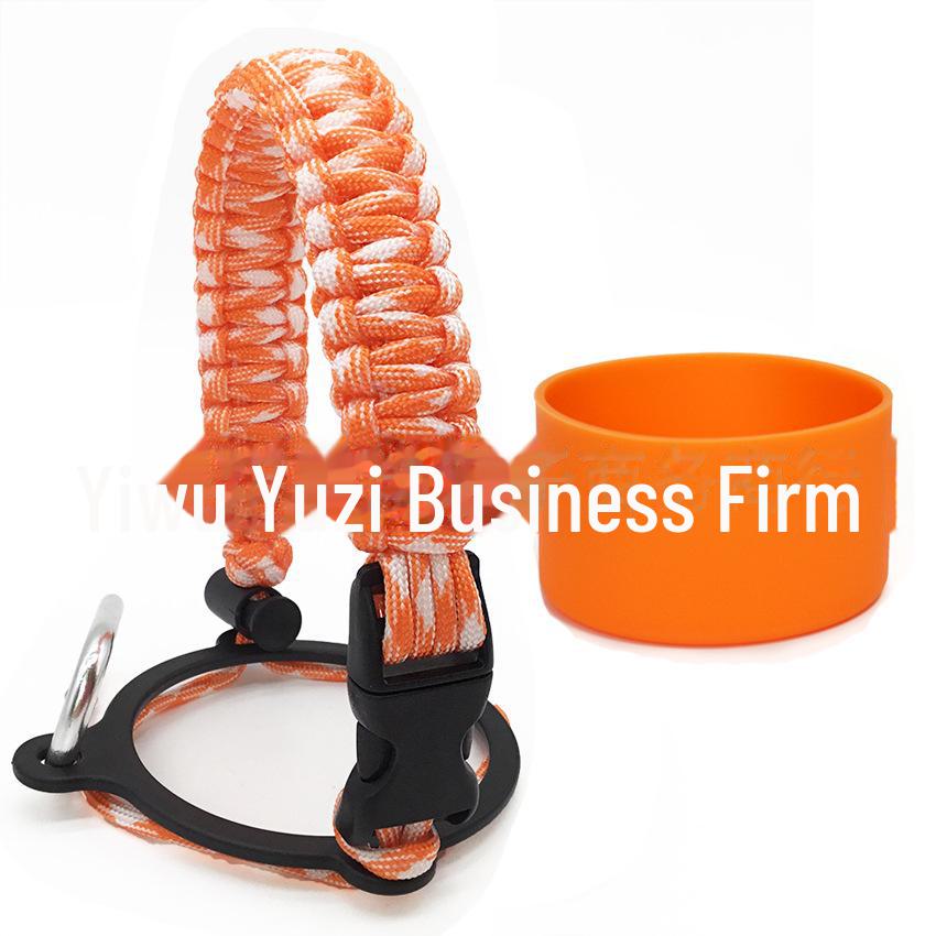 Top Thermos Cups with Silicone Non-Slip Sleeves, Hand-Woven Ropes, and Cup Handles