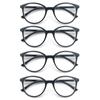 Round Reading Glasses Women Readers Eyeglasses Classic Frame Flexble Plastic Spring Hinge Lightweight Wear With Diopter +1.0~4.0
