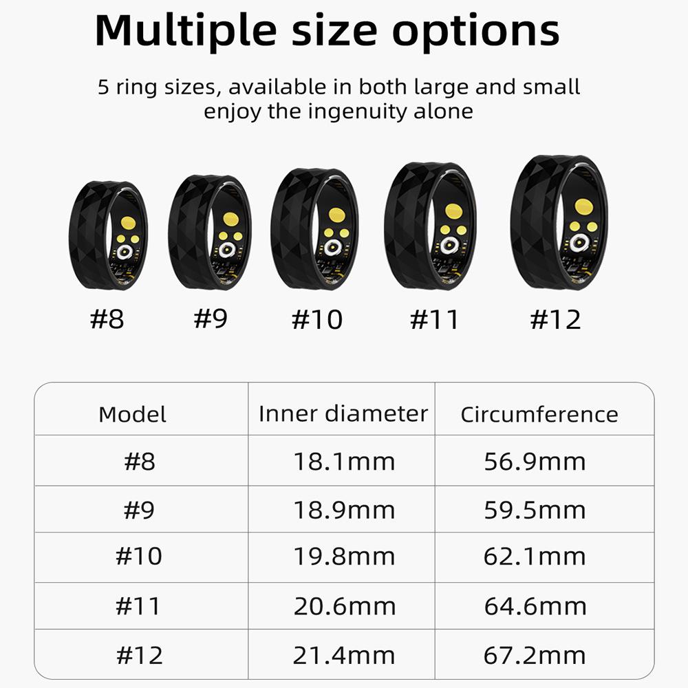 R12 Умное водонепроницаемое кольцо: Измеряет артериальное давление, кислород, сон, пульс, шаги и имеет мультиспортивные режимы