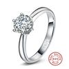 99% OFF Solitaire 1ct Lab Diamond Ring 100% Real 925 Sterling Silver Engagement Wedding Band Rings for Women Men Party Jewelry