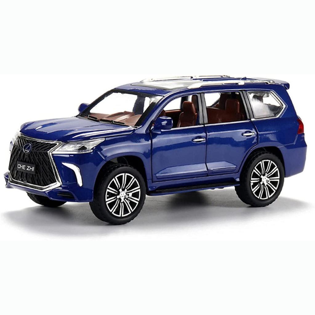 1/32 Scale Lexus LX570 Off-Road Alloy Diecast Car Model, Pull Back Metal Vehicle Toy with Sound and Light 6 Open Doors for Kids Adults Gift Collection