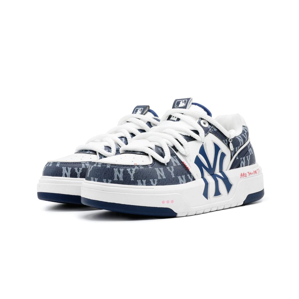 MLB Chunky Liner Slip Resistant Abrasion Resistant Low top Skateboard Shoes Unisex Blue White 3ASXCLD4N-50NYS(Team1001-OK?)