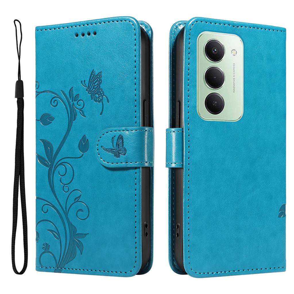 Для Xiaomi Redmi 15 5G (Глобальный) (169 мм) Чехлы из искусственной кожи с цветочным узором, кошелек-подставка, чехол для телефона с ремешком