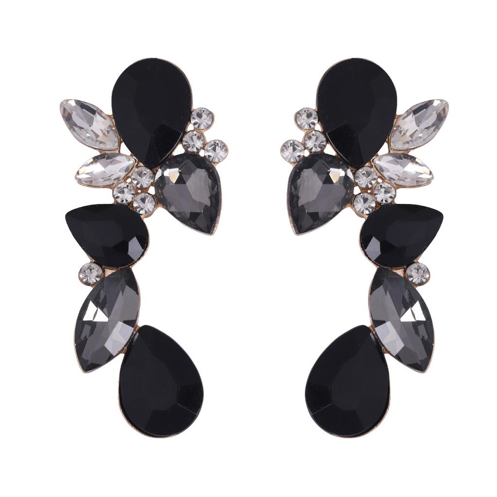 Серьги в форме капли с драгоценными камнями, роскошные стеклянные серьги с бриллиантами, свадебные украшения