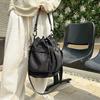 New Fashion Women'S Bag Large Capacity Drawstring Bucket Bag Simple Workwear Style Nylon Shoulder Bag For Women Handbag