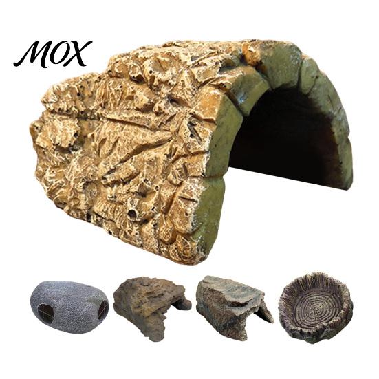 Resin Reptile Shelter Hide Cave, Realistic Rock Look Toad House, Humid Snake Hiding Spot for Frogs, Small Reptiles, Indoor Terrarium, Outdoor