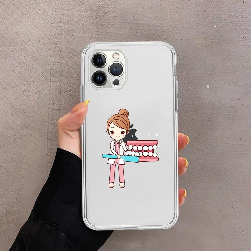 Милый мультяшный чехол для телефона с зубами для iPhone 15 13 14 Pro Max XS XR 12 11 Pro 13 Mini 6 7 8 Plus Мягкий прозрачный задний чехол