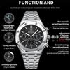 Мужские роскошные наручные часы лучшего бренда, многофункциональные спортивные часы, деловые мужские часы с ремешком из нержавеющей стали, водонепроницаемые кварцевые часы с хронографом