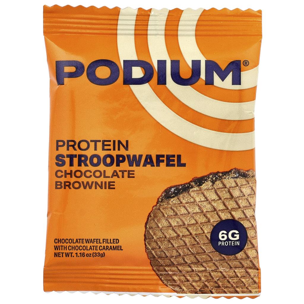 Podium Nutrition, Protein Stroopwafels, Chocolate Brownie, 8 Waffles, 33g (1.16oz) Each