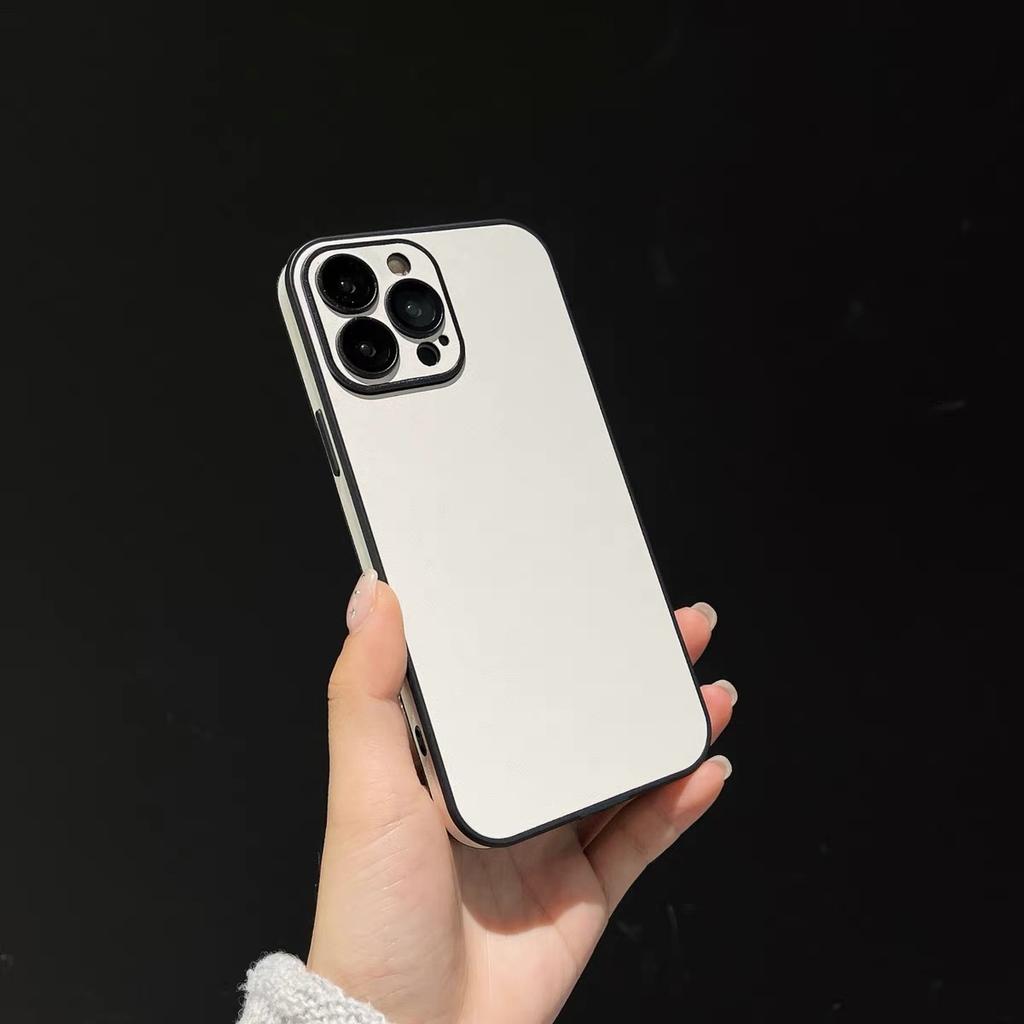 Чехол для телефона из гладкой кожи с мелкими отверстиями для защиты объектива, подходит для iPhone 16, простой защитный чехол для 12 Pro Max и Apple 15 Plus