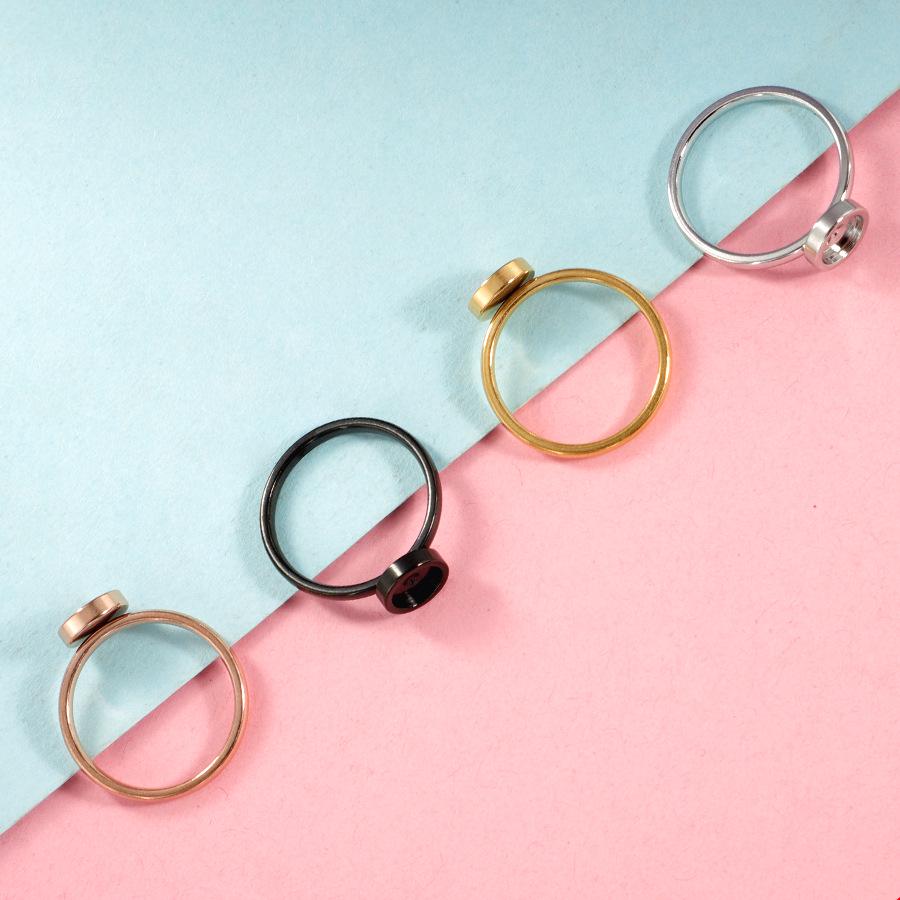 Основа кольца из нержавеющей стали 17 мм для бриллиантов сделай сам - Регулируемая круглая оправа