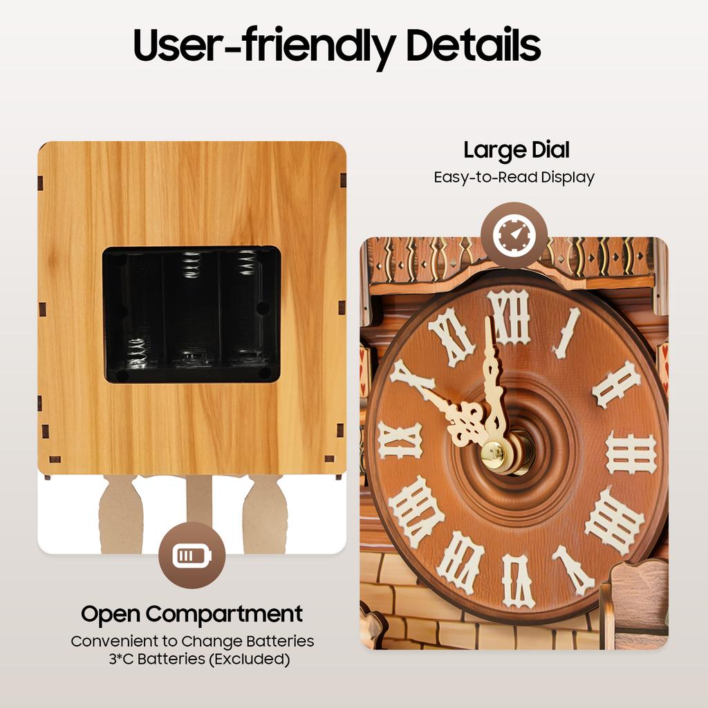 Автоматические кварцевые настенные часы с кукушкой, работающие от батареек, декоративные для дома, кухни, офиса, современные, в форме дома, подарок для семьи