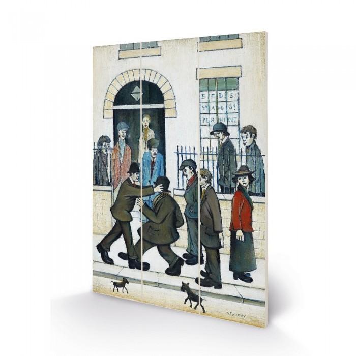 L.S.. Lowry A Fight C. 1935 Wood Print