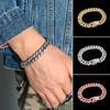 Women Men Fashion Bracelet Luxury Shiny Hip Hop Bracelet Link Chain Inlaid Rhinestone