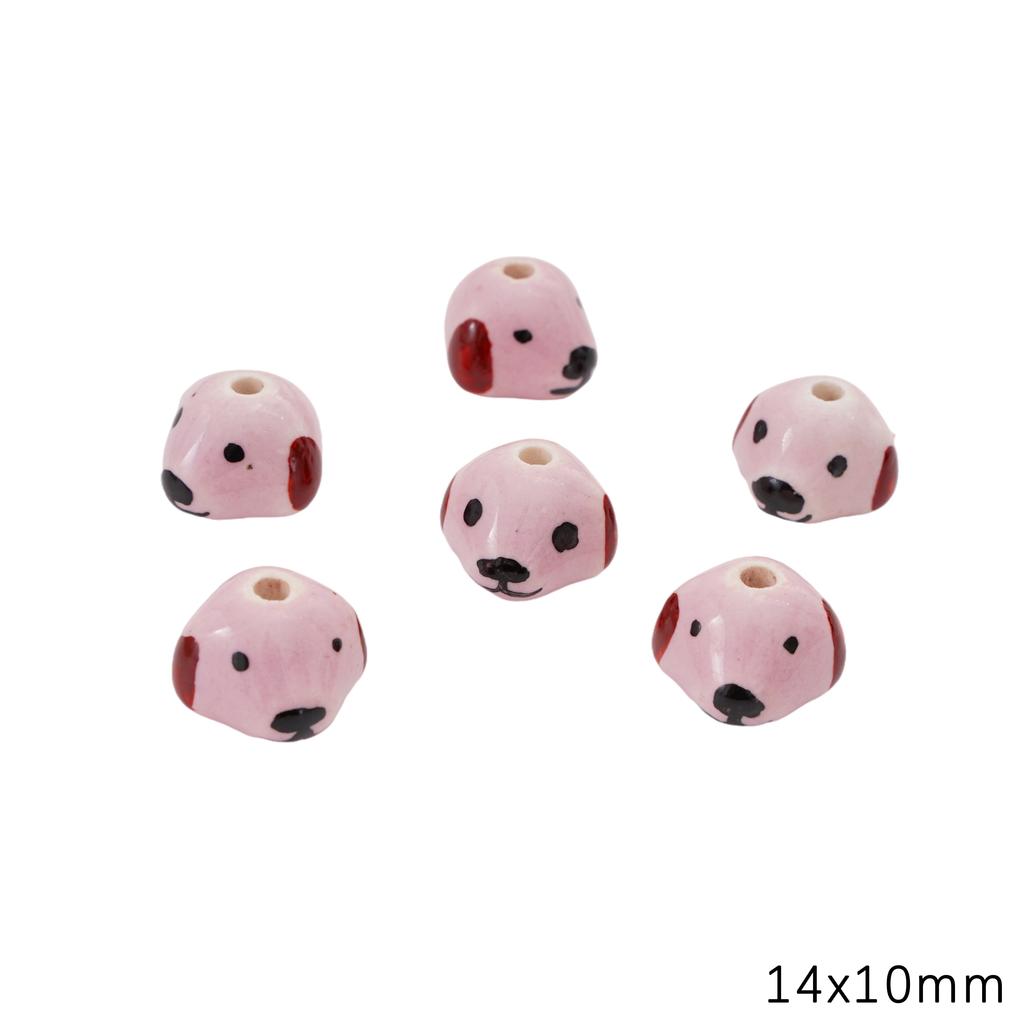 Керамические расписные бусины Собака Лиса Интервальные Рассыпные бусины для DIY Браслетов Ожерелий Изготовления Ювелирных Изделий