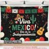 A 2D flat Mexican Independence Day themed party banner with clear polyester pattern