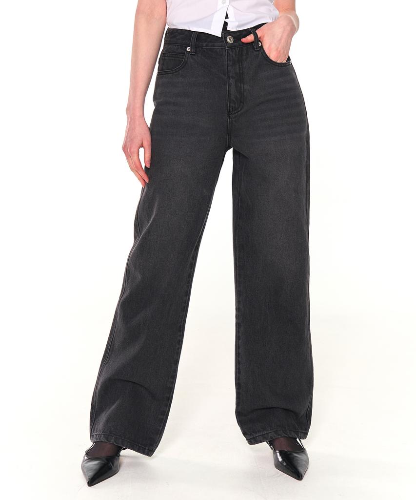 ZIZEMUSEUM Basic Wide Denim Pants (Gray)