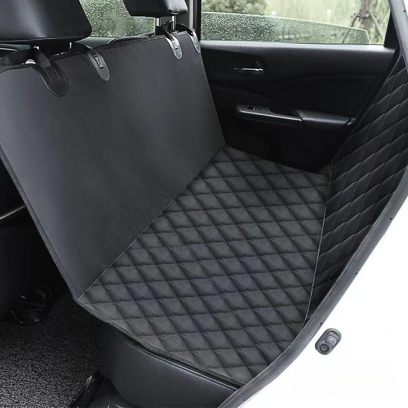 Pet Car Seat Cover Rear Bench Thick Oxford Fabric Dog Cat Travel Pad With Side Wings Zipper Options