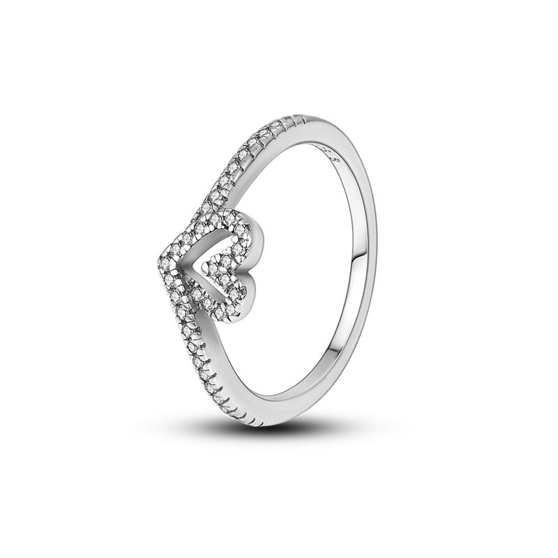 Модный тренд 925 Серебряное кольцо на палец Женские кольца Бесконечный цветок Принцесса Wishbone Сердце Обручальное кольцо Популярные ювелирные изделия Anillo