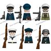 N417-422 MOC Military Soldiers Figures Building Blocks US Army Cavalry Artillery Guards Officer Accessories Guns Bricks Toys Boy