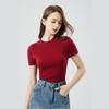Women's Seamless 100% Wool Slim Fit Short-Sleeve Base Layer Sweater