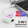 2-в-1 USB-RJ45 сетевая карта USB/Type-c USB-порт для сетевого ПК-ноутбука