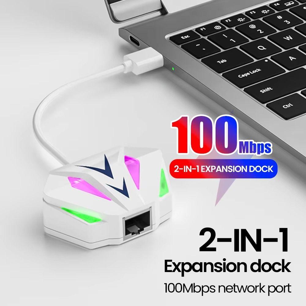 2-в-1 USB-RJ45 сетевая карта USB/Type-c USB-порт для сетевого ПК-ноутбука