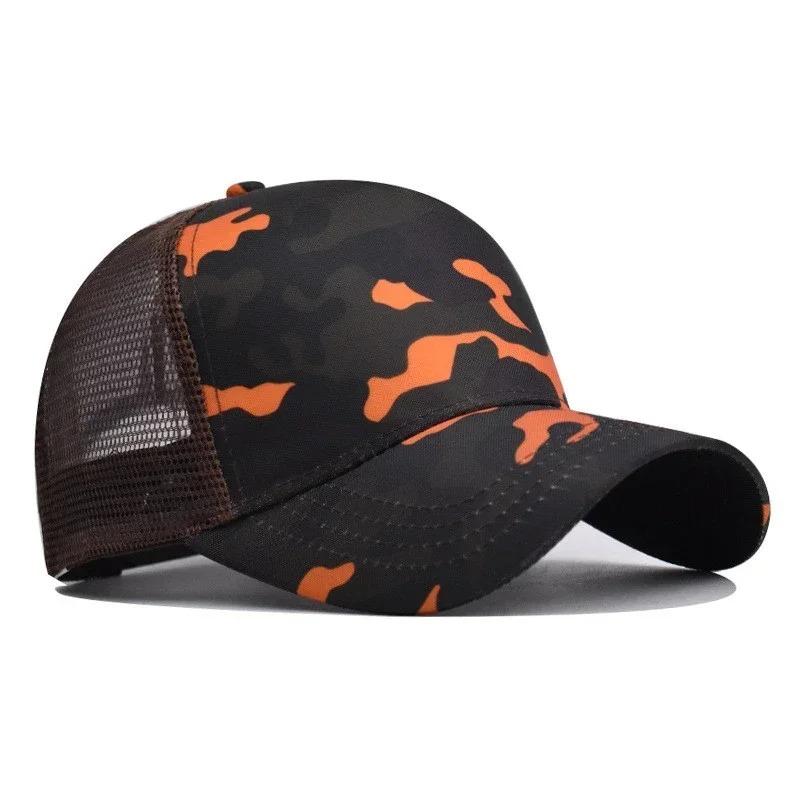 New 5 Pane Mesh Baseball Cap Adult Hip Hop Curved Snapback Hats Summer Sunshade Sun Hat Simple Trucker Advertising Cap