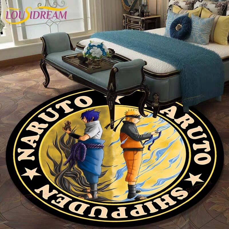 Круглый ковер с рисунком Наруто для гостиной, детский коврик, напольный коврик, коврик для ванной, ковер для спальни, коврик для детской комнаты